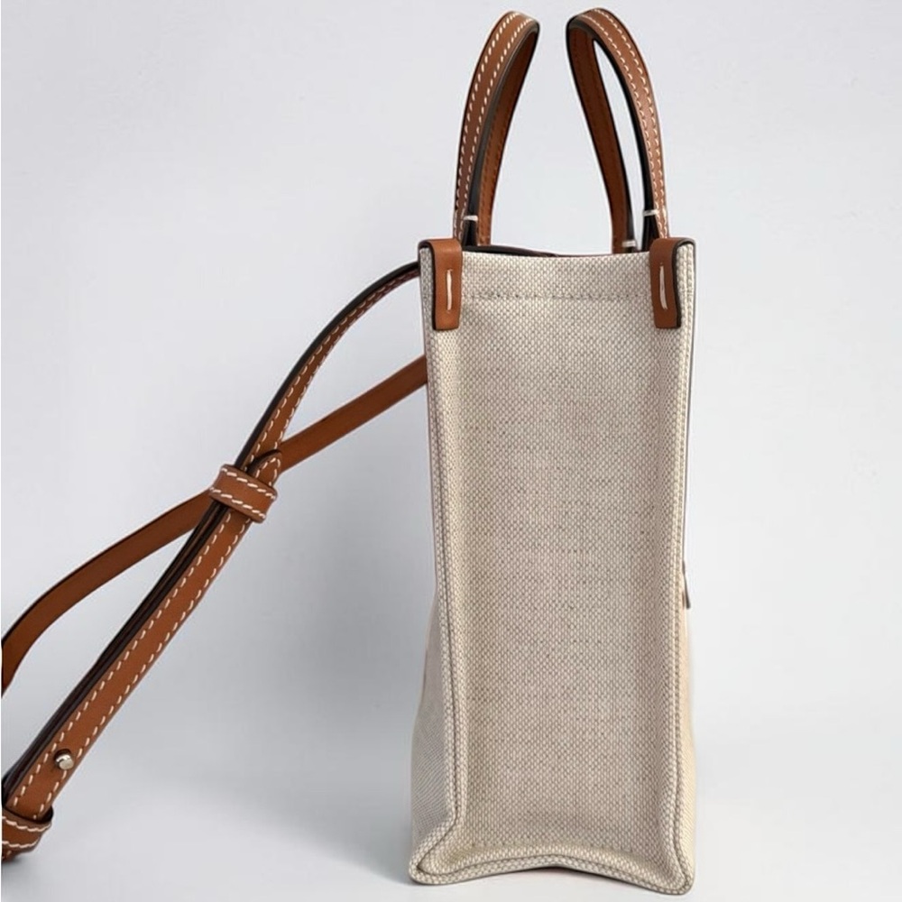 Gucci Mini Canvas Tote Bag Brown Leather Logo Crossbody NEW Full Set - Picture 6 of 8